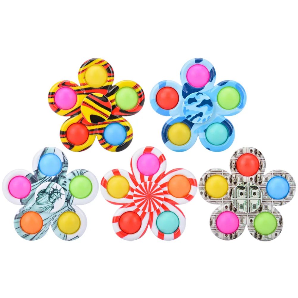 

Five Fingers Fingertip Spinner Push Bubble Simpl Dimmer Press Board Cup Mat Kid Adult Family Simple Dimple Game Fidget Toys1pc