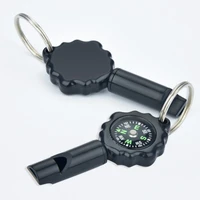 80 hot sales 2 in 1 survival emergency whistle compass for outdoor camping hiking useful tool