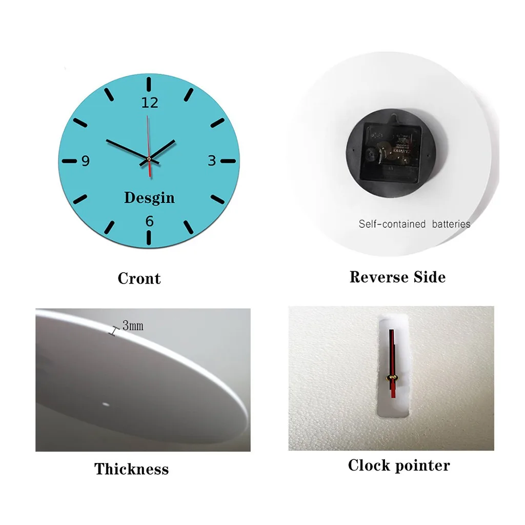 Цифровые настенные круглые часы акриловые бесшумные креативные с сердцем