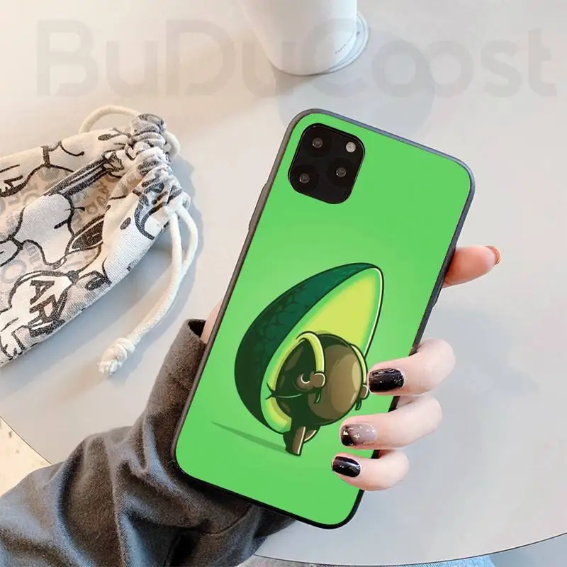 cute fruit avocado painted phone case for iphone 11 7 case for iphone 11 pro max x xs xr xs max 8 7 6s plus 5 se case free global shipping