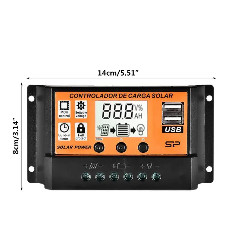 MPPT 10A/20A/30A/40A/50A/60A/70A/80A/90A/100A автоматический ЖК экран Солнечный контроллер заряда