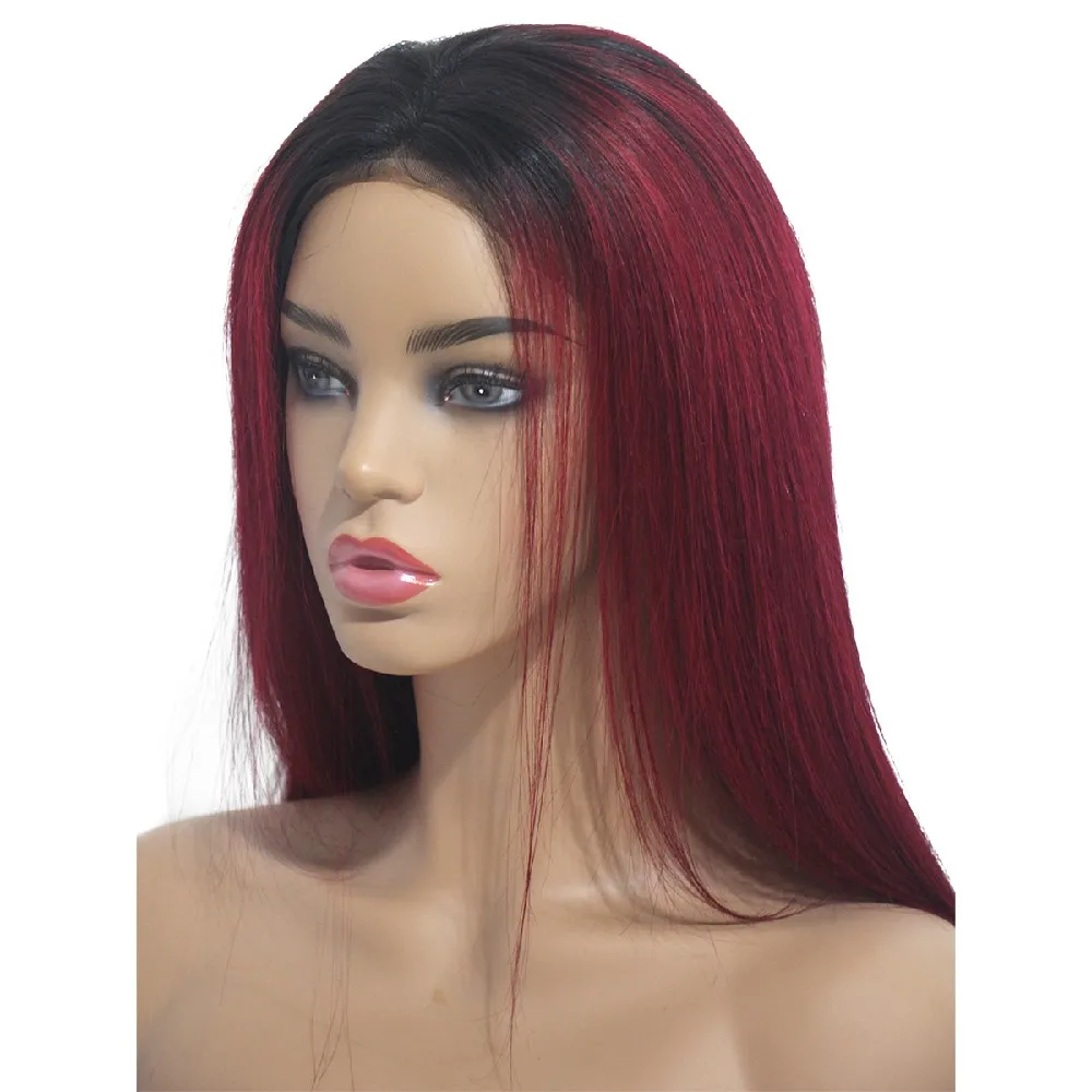 

UBETTA Lace Front Human Hair Wigs Straight Ombre Bob Wig Pre-plucked Natural Black Root 2 Tone Front Wig Cosplay Hair Wigs