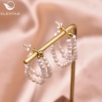 xlentag white natural fresh water pearl drop earrings for women engagement angle gifts huggie earings cute luxury jewrlry ge0955