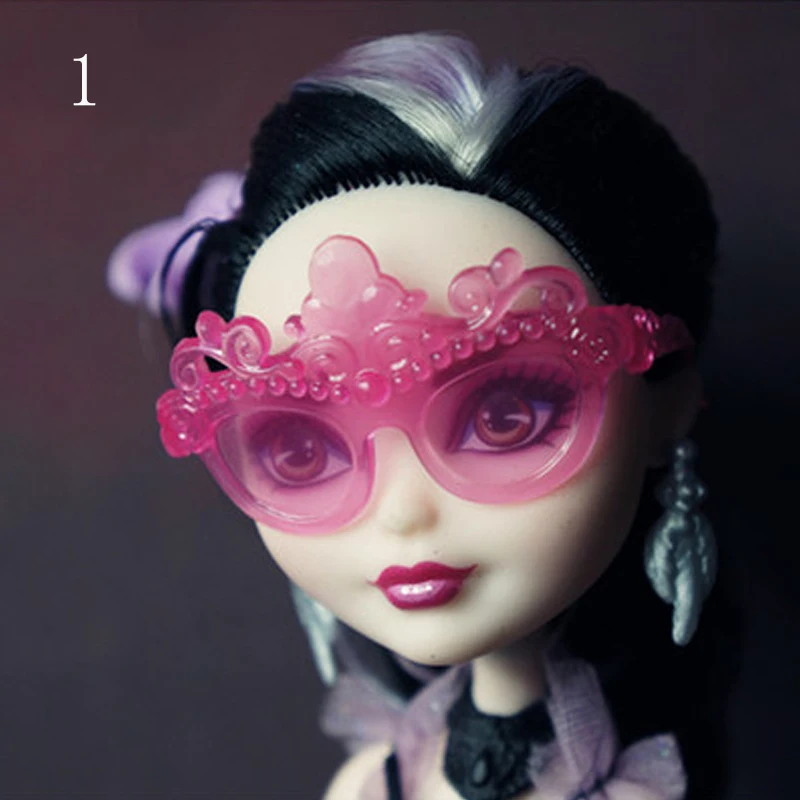 Фото Красочные пластиковые очки для кукол Monster High, солнцезащитные очки для кукол MH, аксессуары для кукольного домика Ever After High 1/6 №3