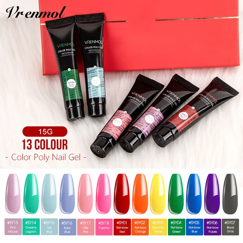 Vrenmol цвета полигель УФ гель для конструирования мягкий Камуфляж не продлевает