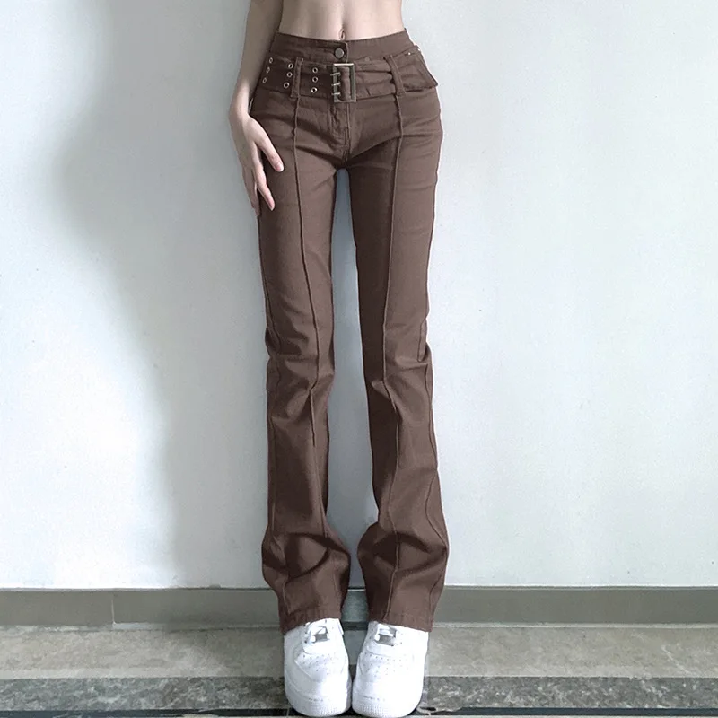 

Fashion Streetwear Slim Female Jeans Women Denim Pants Girl Bell Bottoms Jeans Flare Jeans High Waist Jeans Distressed Jeans