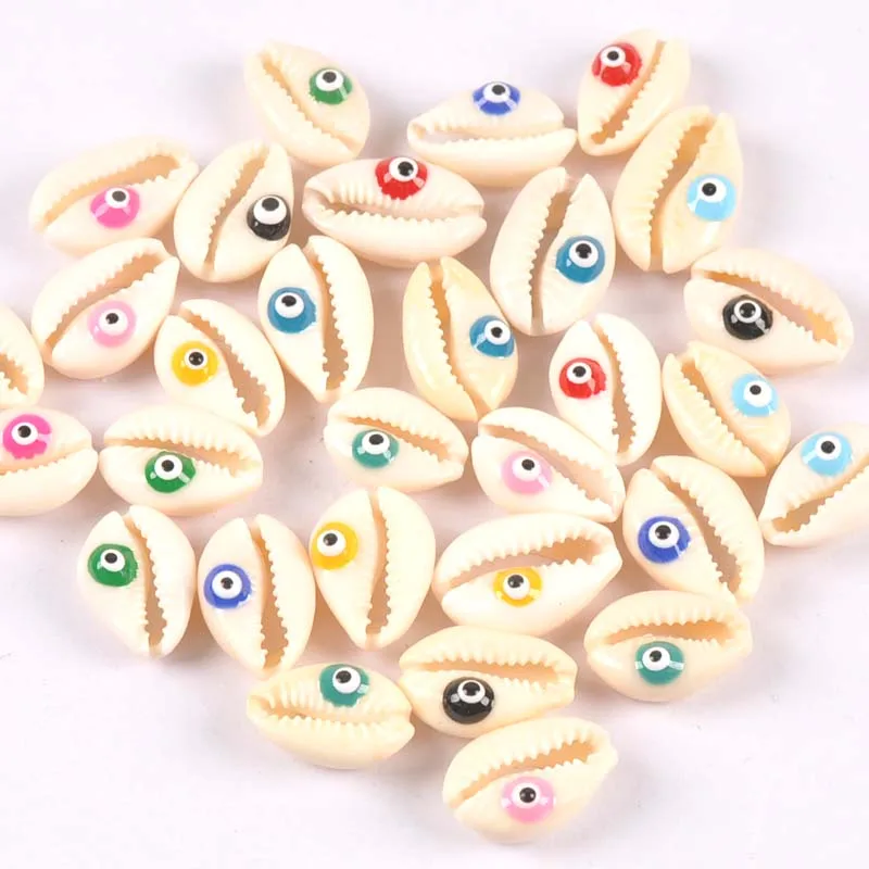 10 шт. бежевые ракушки с глазами ручной работы естественные для изготовления