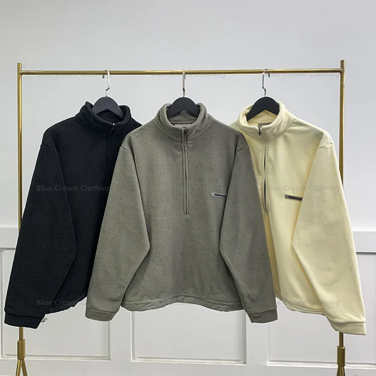 

Худи 21SS на молнии, Мужская Базовая флисовая куртка, Свободный пуловер в стиле хип-хоп, уличная флисовая толстовка на молнии, худи в стиле Хар...