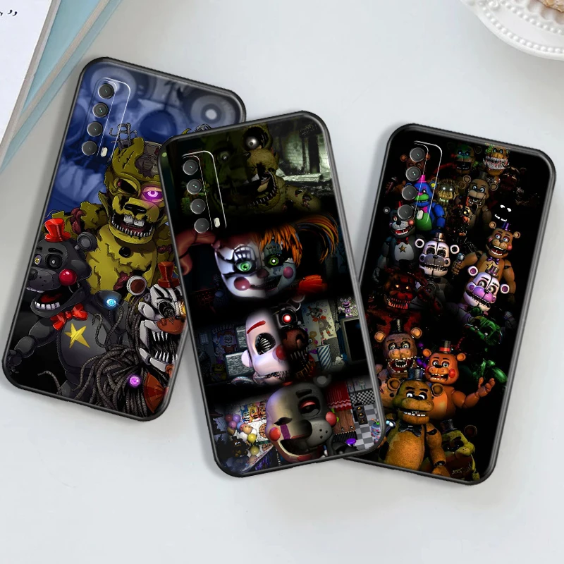 

Phone Case For Huawei P Smart Z 2019 2021 P20 Lite P30 P40 P40 Lite Pro P50 P50 Pro TPU Fnaf Animatronics Fashion Black Cover