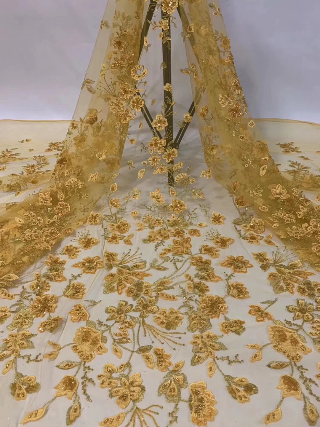 

African sequin lace fabric latest fabric 2020 high quality lace fabric Nigeria tulle lace fabric D3817