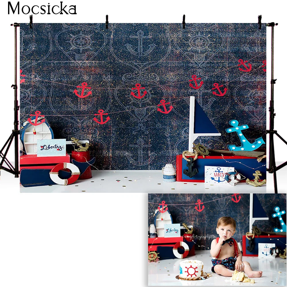 Photography Backdrop Newborn Kids Adventure Cake Smash Portrait Photo Background 1st Birthday Party Decoration Navigator Pilot |