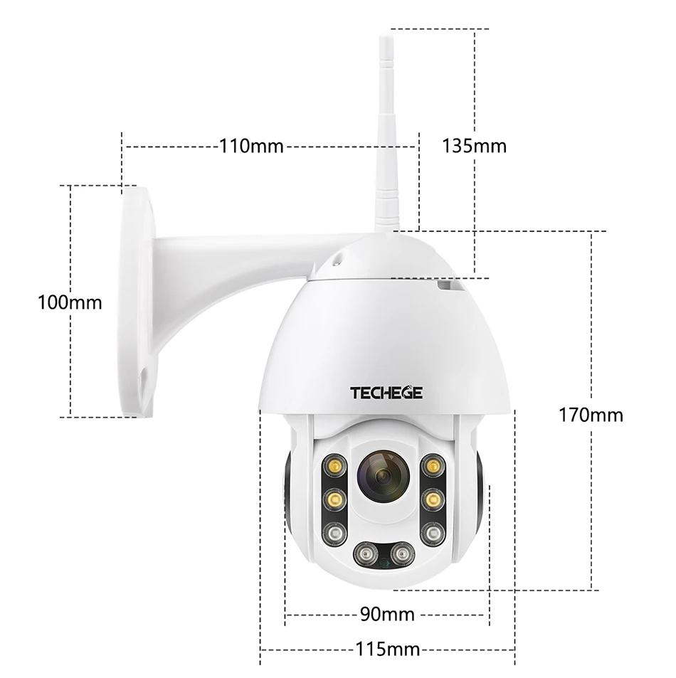 Techege HD 1080P Беспроводная IP камера CCTV AI обнаружения человека Pan Tilt Intercom 2MP камера безопасности TF хранение Открытый водонепроницаемый