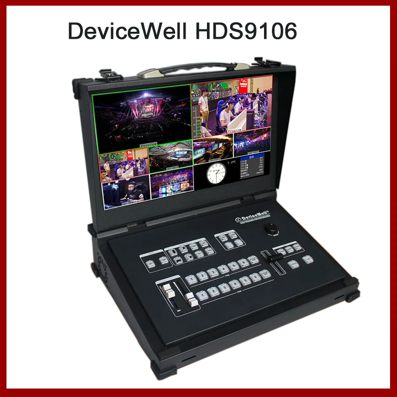 

Devicewell HDS9106 15.6" 15.6 inch Monitor 6 Channel Guide 4 Way SDI 2 HDMI-compatible Switcher for Broadcasts TV New Media Live