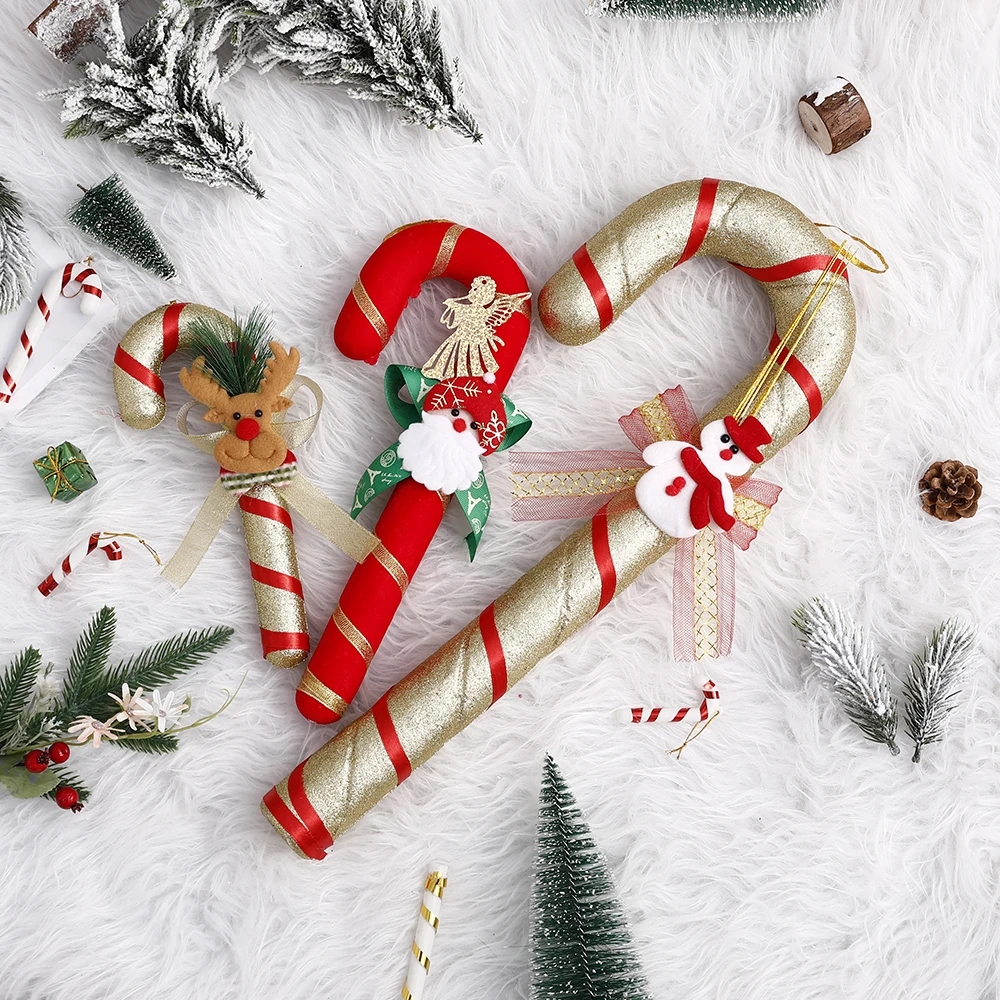 Рождественские украшения пластиковые подвесные для конфет тростника