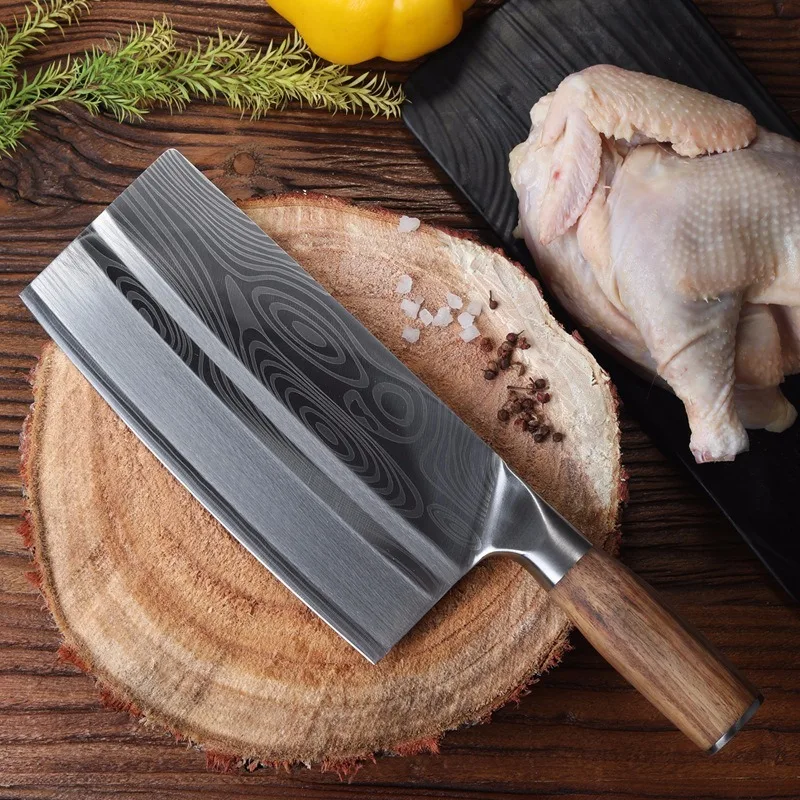 

Chopping Knife High Carbon Steel Chinese Kitchen Knives Vegetable Chicken Fish Bone Cutter Sharp Blade Cook Cutting Tool