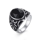 Модное винтажное мужское кольцо с черной эмалью и резным цветочным узором, повседневное ювелирное изделие вечерние, подарок