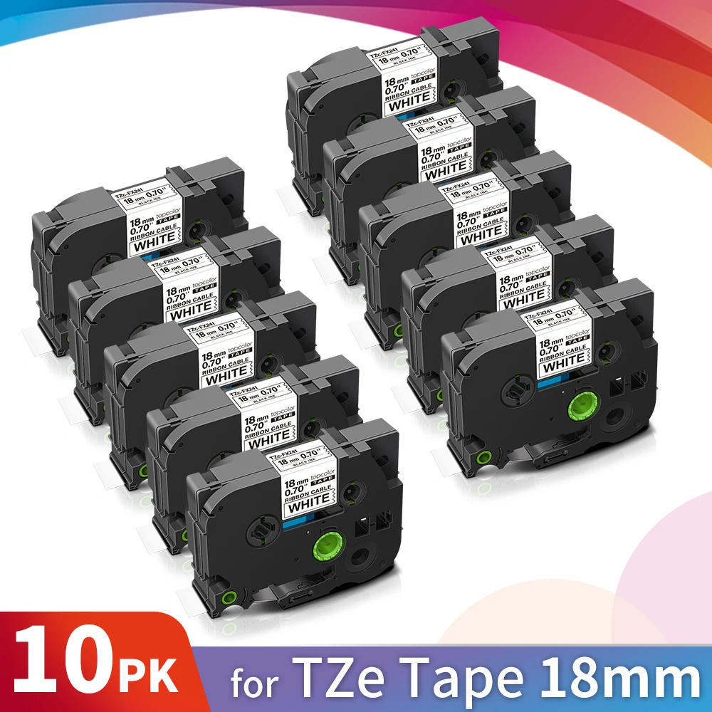 Topcolor 10PK 18 мм TZ запечатанных лент для плоский ленточный кабель tz FX241 Совместимость
