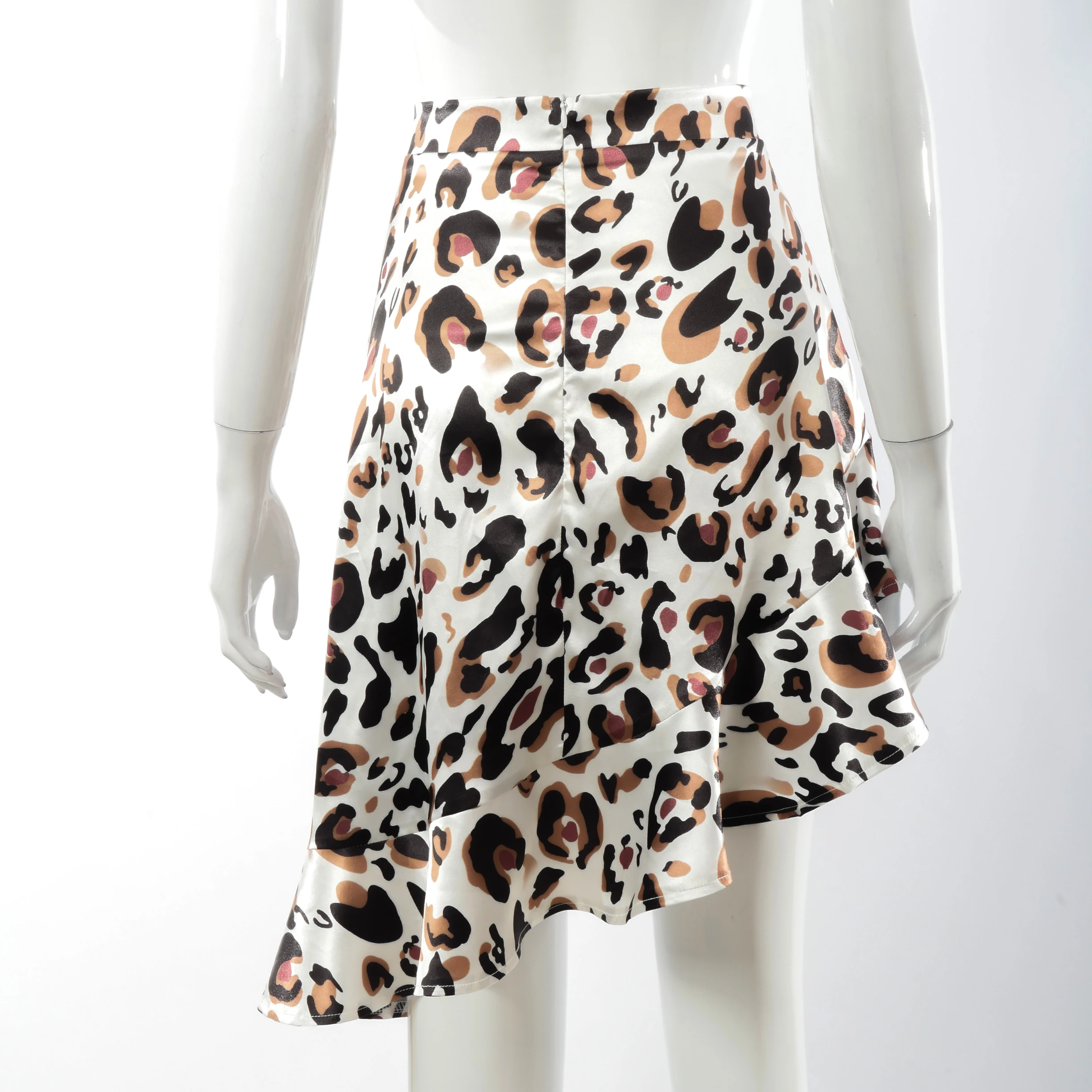

Bomblook 2021 Lepoard Print Irregularity Ruffle High Waist Skirt Summer Women Casual Vacation Wild Skirt Fashion Streetwear