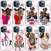 baby mom girl boy marble case for apple iphone 13 12 mini 11 pro max 7 8 xr x xs max 6 6s 7 8 plus 5 5s se 2020 black soft cover