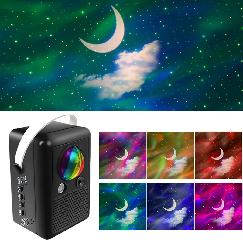 

Northern Night Light Star Projector Nightlight Kid Blueteeth USB Charging Music Romantic Projection Lamp For Kids Christmas Gift