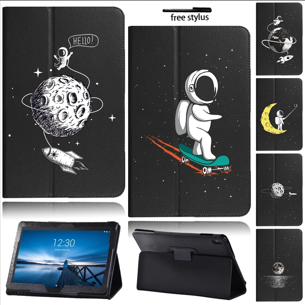 

Case for Lenovo Tab E10 10.1" TB-X104F TB-X104L Astronaut Series Back Support High Quality Anti-fall Tablet Cover + Pen