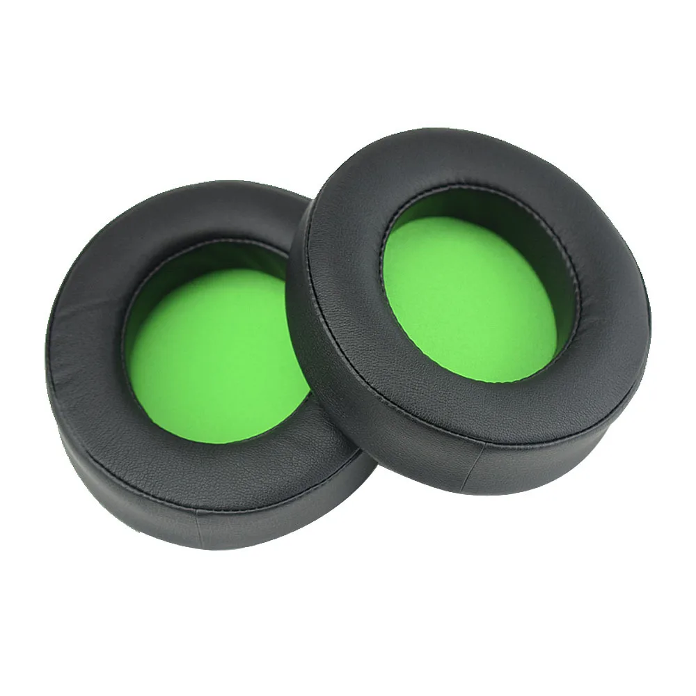 Round green net Круглые овальные Сменные охлаждающие гелевые амбушюры из пены для наушников razer Kraken 7,1 Chroma V2 USB Gaming Pro V2 - Цвет: Round green net