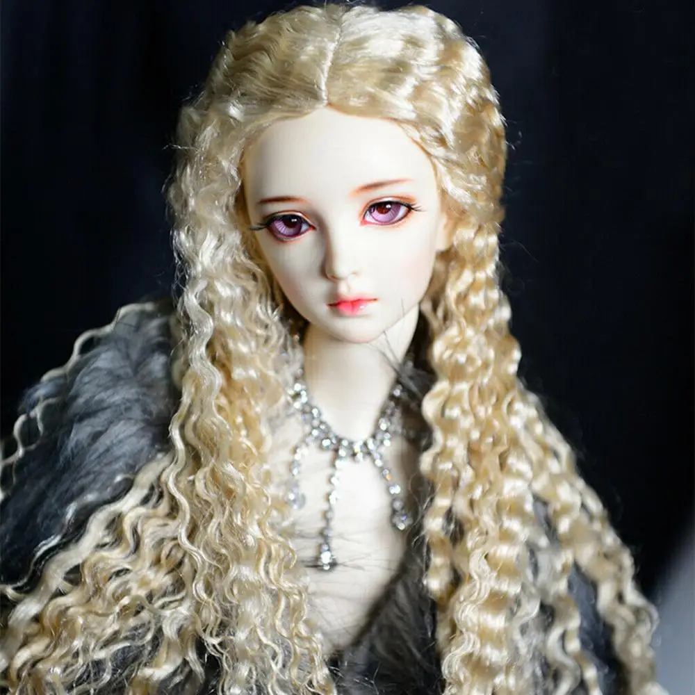 [Wamami] UU # блонд волнистый/обжимной мохеровый парик для 1/4 MSD 1/3 SD DZ AOD BJD Dollfie - купить