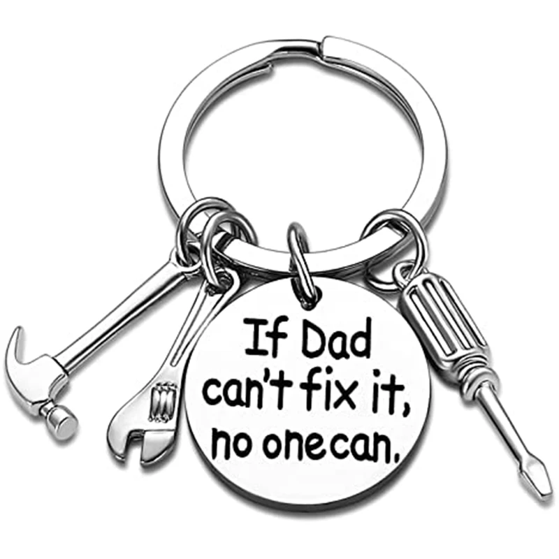 

Dad Keychain Mini Tools Round Lettering "if Dad Can Not Fix It" Car Trucker KeyChains Father Gifts for Men Daddy's Key Rings