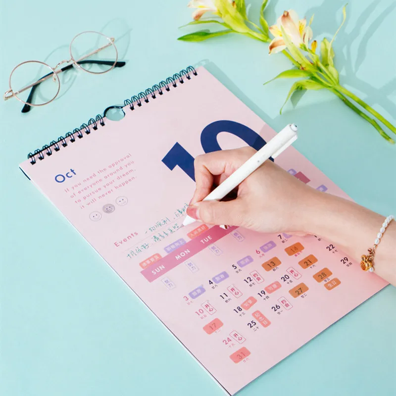2022 Wall Calendar Cute Simple Homes Ins Styles Wall-mounted Planner Note Clocking Home Hanging | Канцтовары для офиса и дома