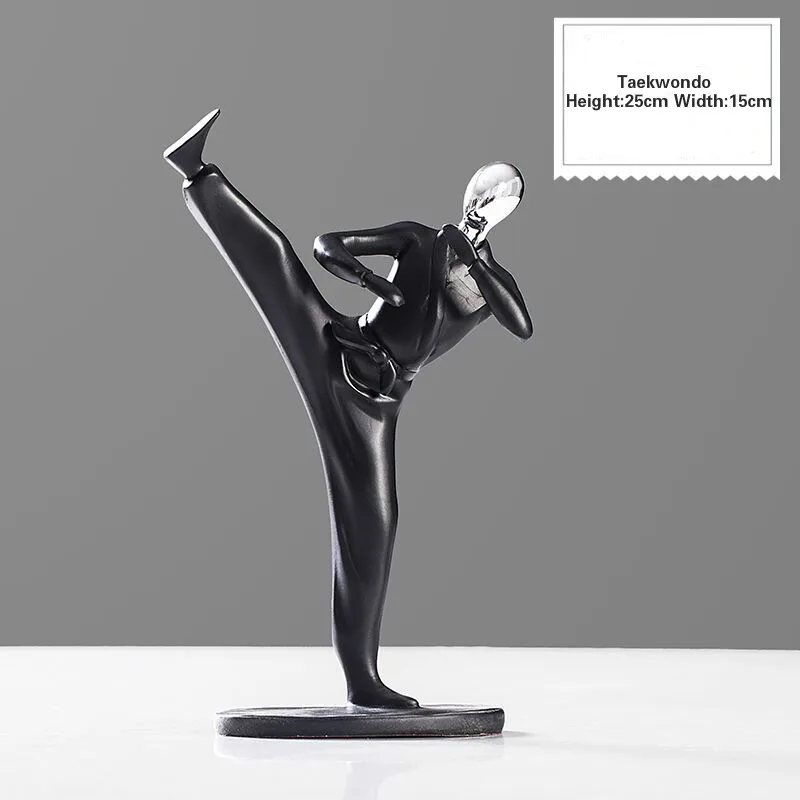 Taekwondo Смола мульти-действие украшения простые Фигурки Человека Футбол велосипед Гольф миниатюры гитары саксофон Home Deoration E - Цвет: Taekwondo