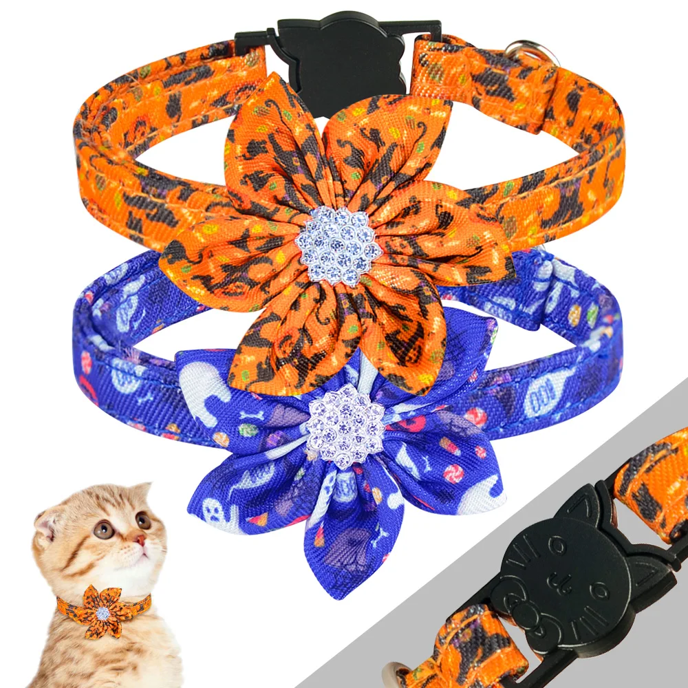 Рождественский ошейник для кошек товары Хэллоуина призраков регулируемый