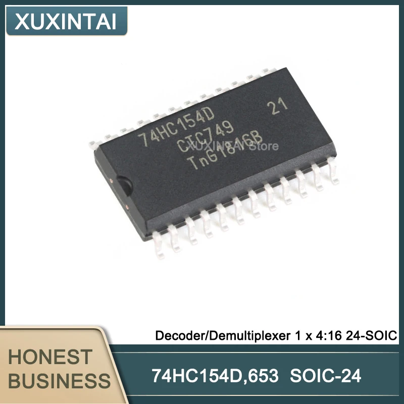 

50Pcs/Lot 74HC154D,653 74HC154D Decoder/Demultiplexer 1 x 4:16 24-SOIC