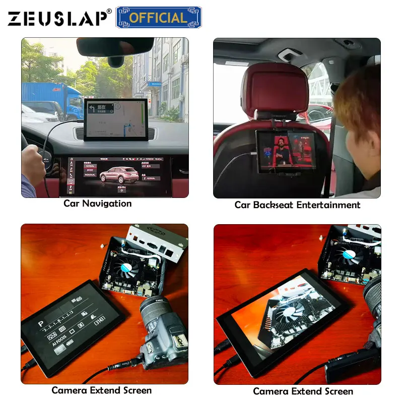 Zeuslap 8 9 дюймов ips usb c hdmi совместимый сенсорный экран мини портативный монитор для
