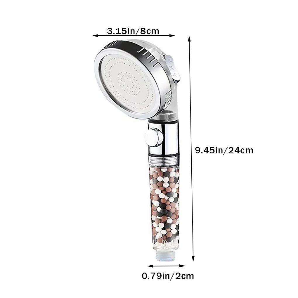 

Adjustable 3 Modes Shower Head High Pressure Anion Filter Pressurized Showerhead Set Bathroom Water Saving SPA With Bracket Hose