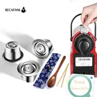Многоразовые кофейные капсулы для Nespresso, многоразовые новые многоразовые фильтры для Nespresso с деревянной ложкой