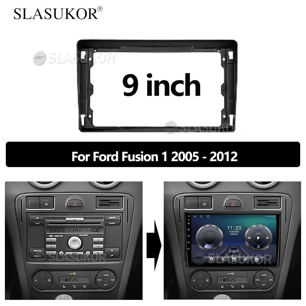 9 INCH Fascia fit For Ford Fusion 1 2005 2006 - 2012 Canbus ABS Stereo Panel Dash Mounting Installation Trim Kit Frame Bezel