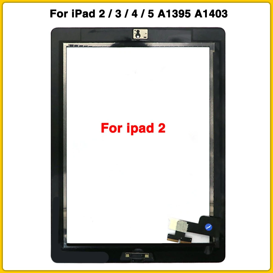 Сенсорный экран Экран-цифровой преобразователь для iPad 2/3/4 5 A1395 A1403 A1458 A1474 Сенсорный экран Панель планшета Сенсор спереди Стекло с Главная кнопка для iPad 5