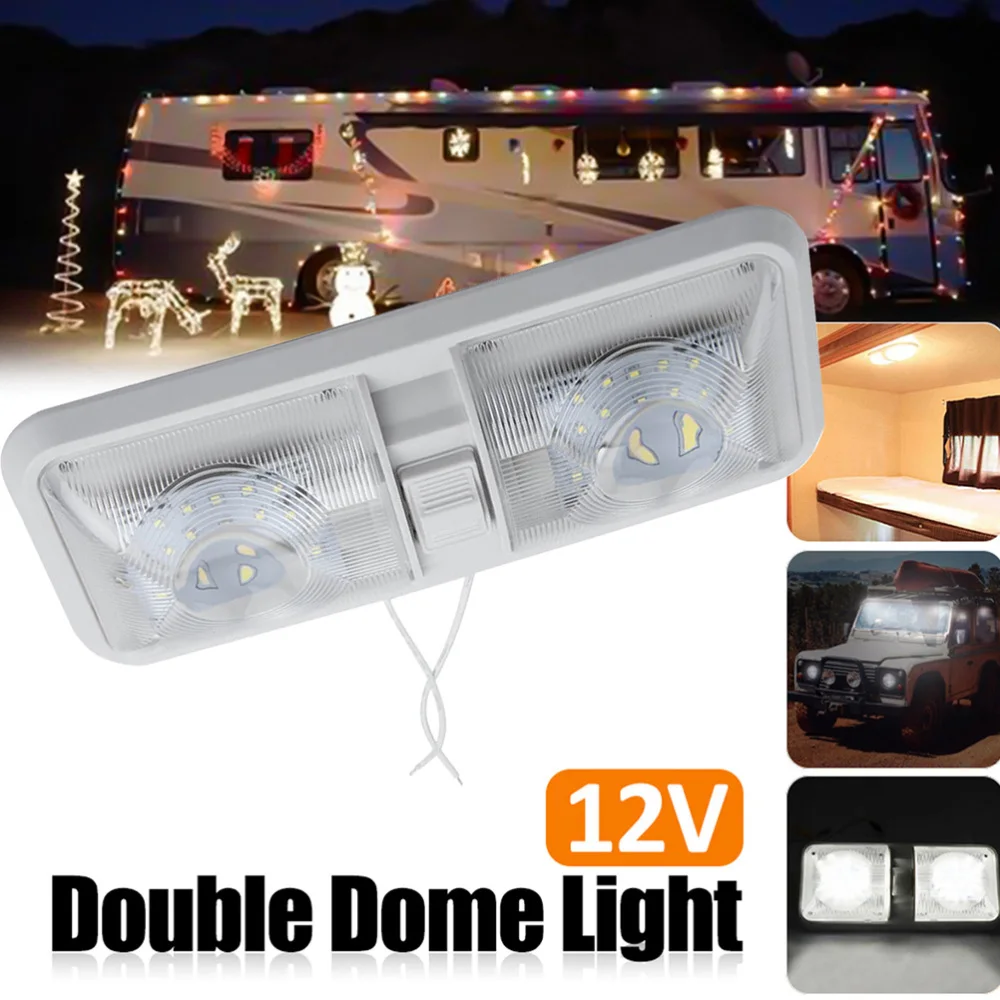 

1Pc 12V Practical Car Interior Light RV Boat Yacht Ceiling Light (White)