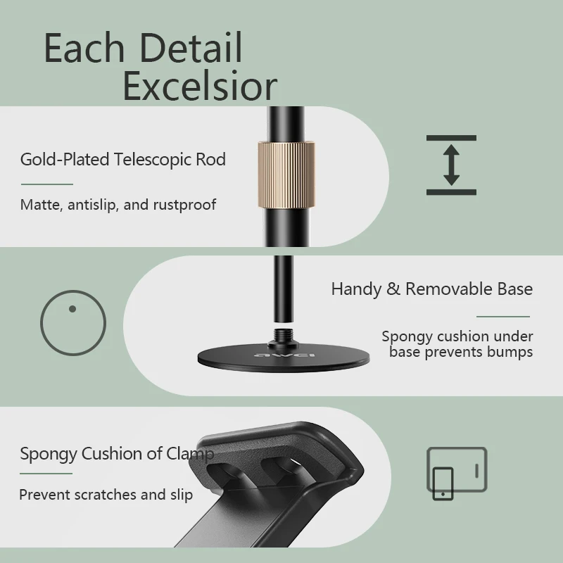 awei x18 tablet desk holder mobile phone holder stand for iphone xiaomi phone holder foldable mobile phone stand desk for ipad free global shipping