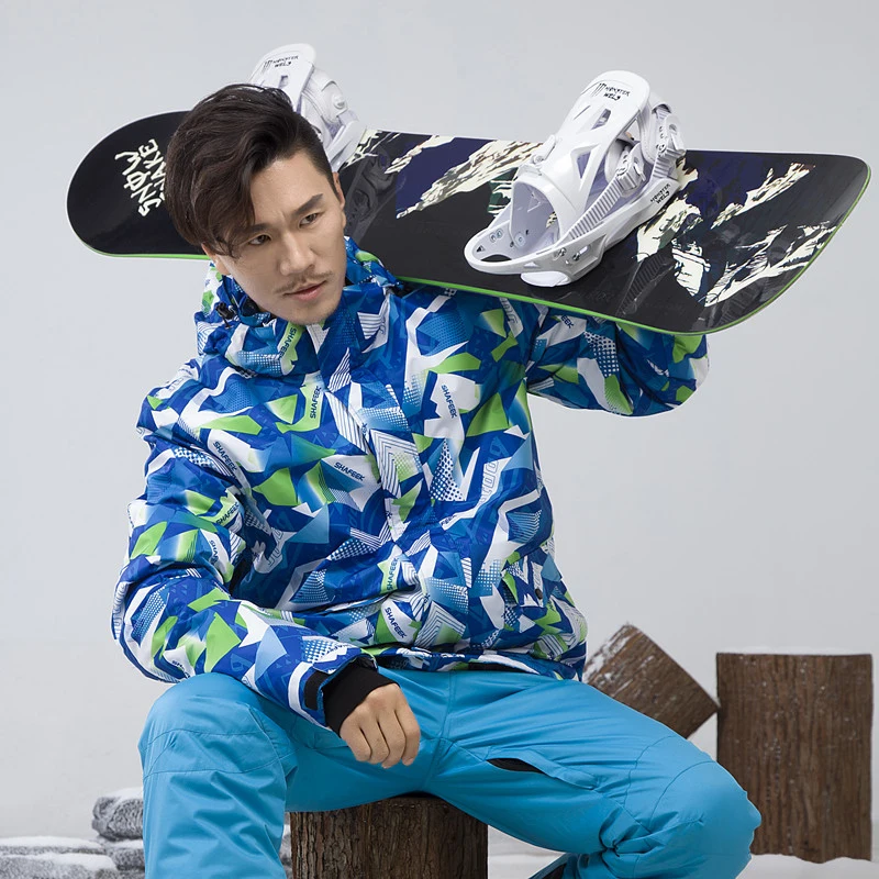 Лыжный костюм для мужчин зимний теплый ветрозащитный водонепроницаемый Спорт на