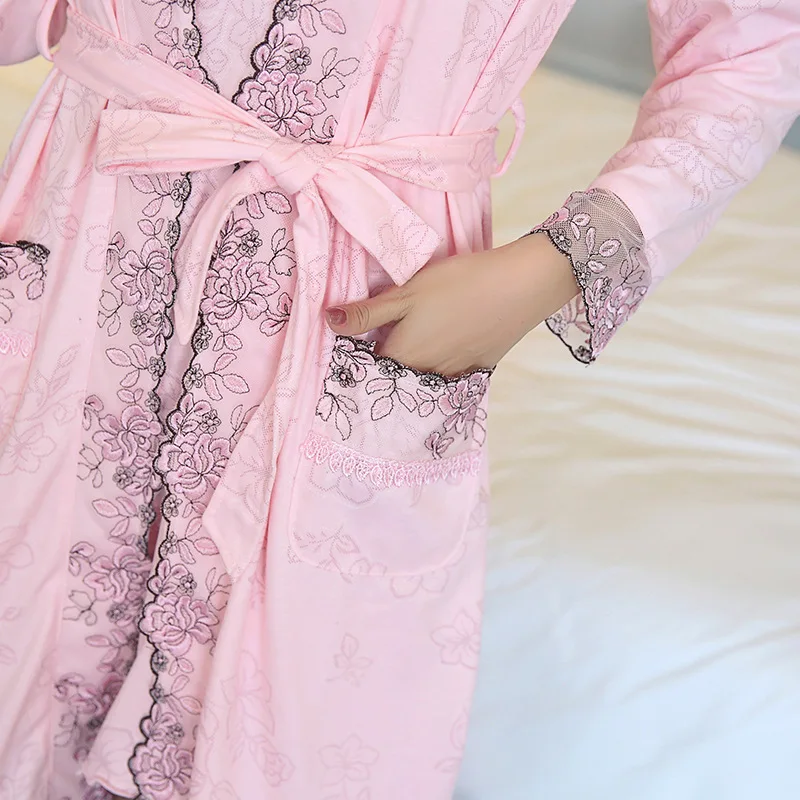 Осенняя Сексуальная женская ночная рубашка размера плюс новая пижама с длинным