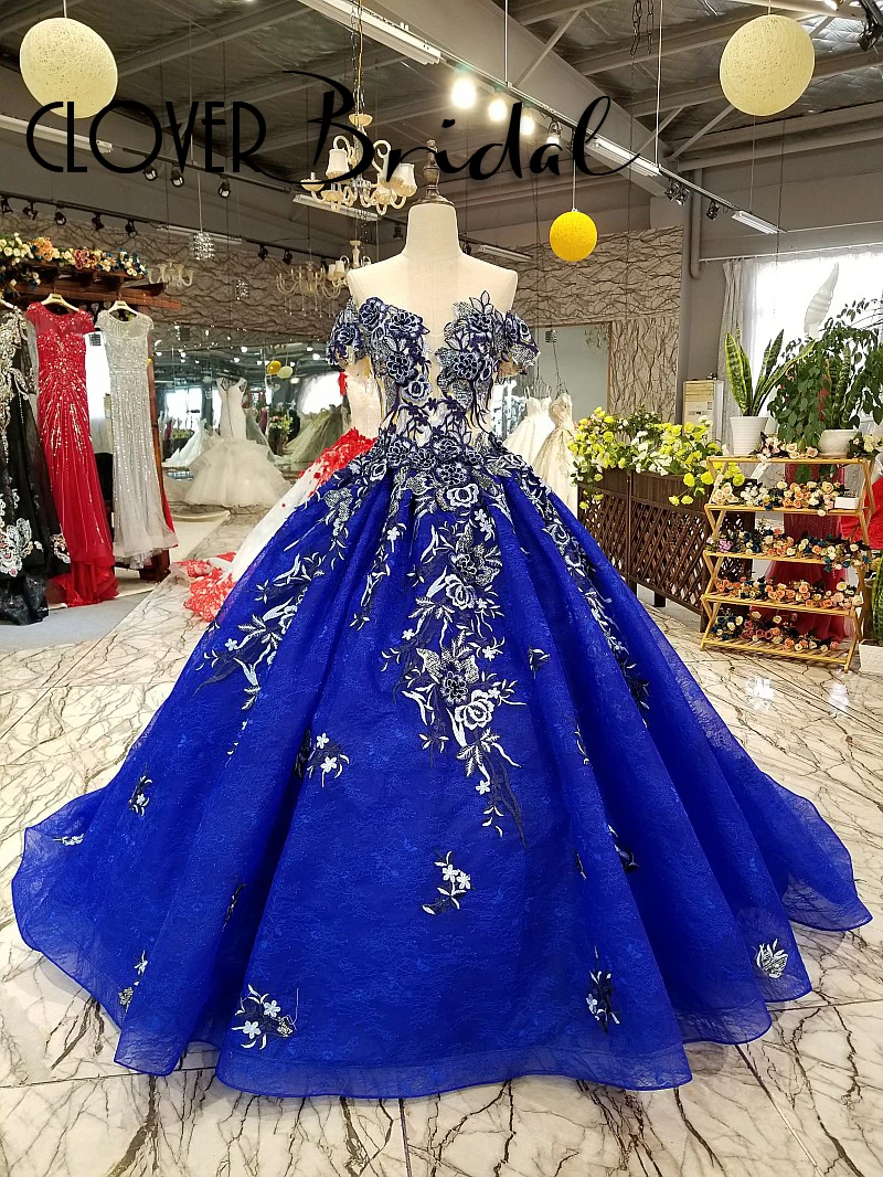 Юбка CloverBridal голубая с рюшами иллюзионный лиф кружевные платья аппликациями и