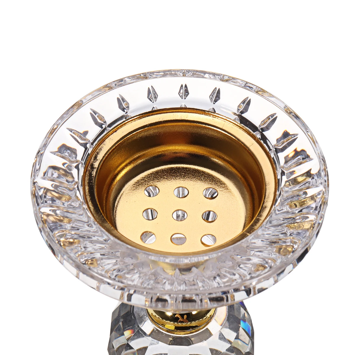 

Portable 5.9in Mini Bakhoor Burner Incense Metal Burners Diamonds Floral Arabian Style Crystal Incense Home Decor