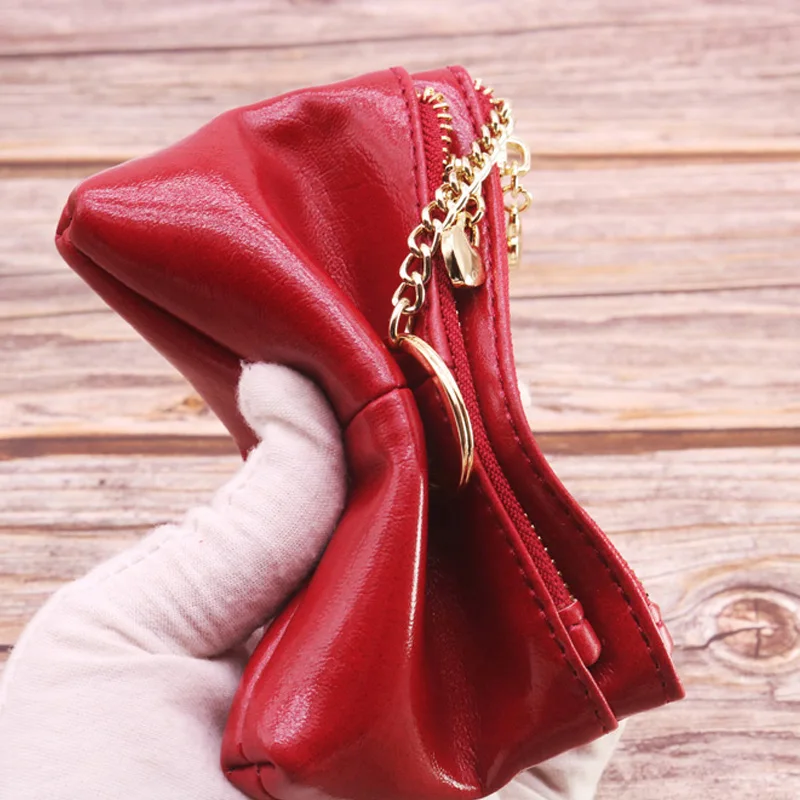 

Fashion Women Oil Wax PU Leather Wallets Female Samll Zipper Design Coin Purse ID Card Holder Lady Slim Money Bags With Key Ring