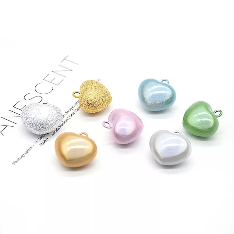 

Металлические латунные бесшовные сферические колокольчики в форме сердца, подвеска для брелока, колокольчики водяного тона, медное украше...