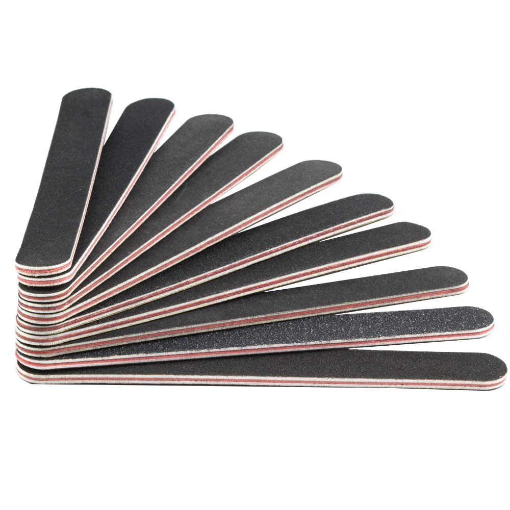 Пилочки для ногтей 10 шт./лот 100/180 прочная шлифовальная зернистость шлифовальный буфер полировальный пилочка инструмент для ногтей деревянные пилочки для маникюра наждачная бумага