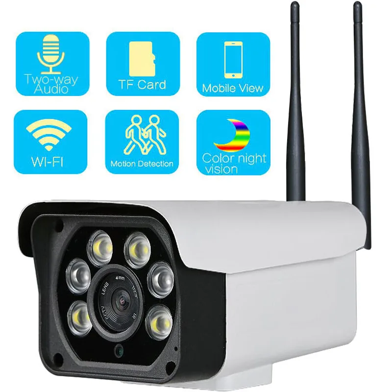 Наружная IP камера 1080P цилиндрическая Wi Fi видеонаблюдения двухстороннее аудио