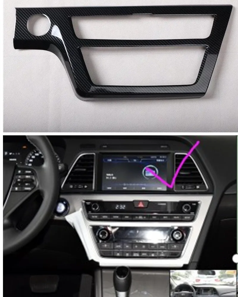 

Carbon Fiber ABS Car Dashboard Center Console CD Cover Trim Deocration Car Sticker For Hyundai Sonata 9th 2015-2018
