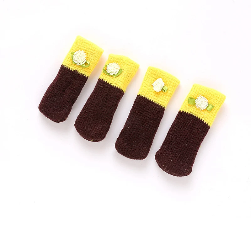 Comwarm 4 шт. милые вязаные носки для стула нескользящие стола дивана защитный чехол