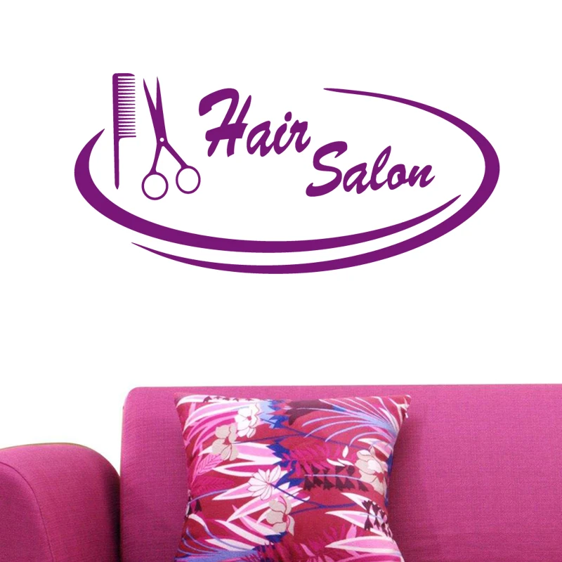 

Scissor Hair Salon Wall Decal Beauty Salon Sticker Barbershop Vinyl Window Decals Decor Mural Hairdresser Glass Comb Sticker